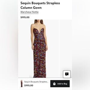 Marchesa size 2 sequin gown. Worn once.